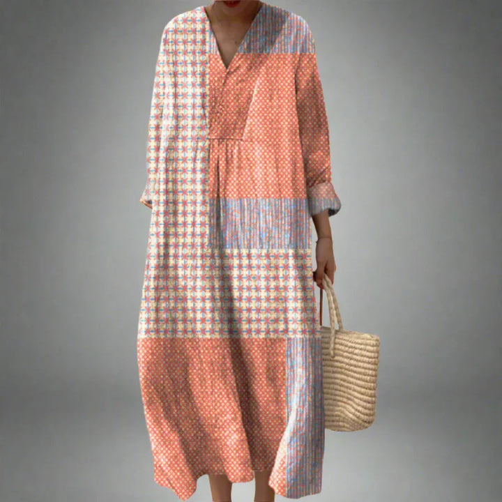 Women's Dress with Geometric Pattern, Loose Fit, Lightweight Fabric for Daily Use