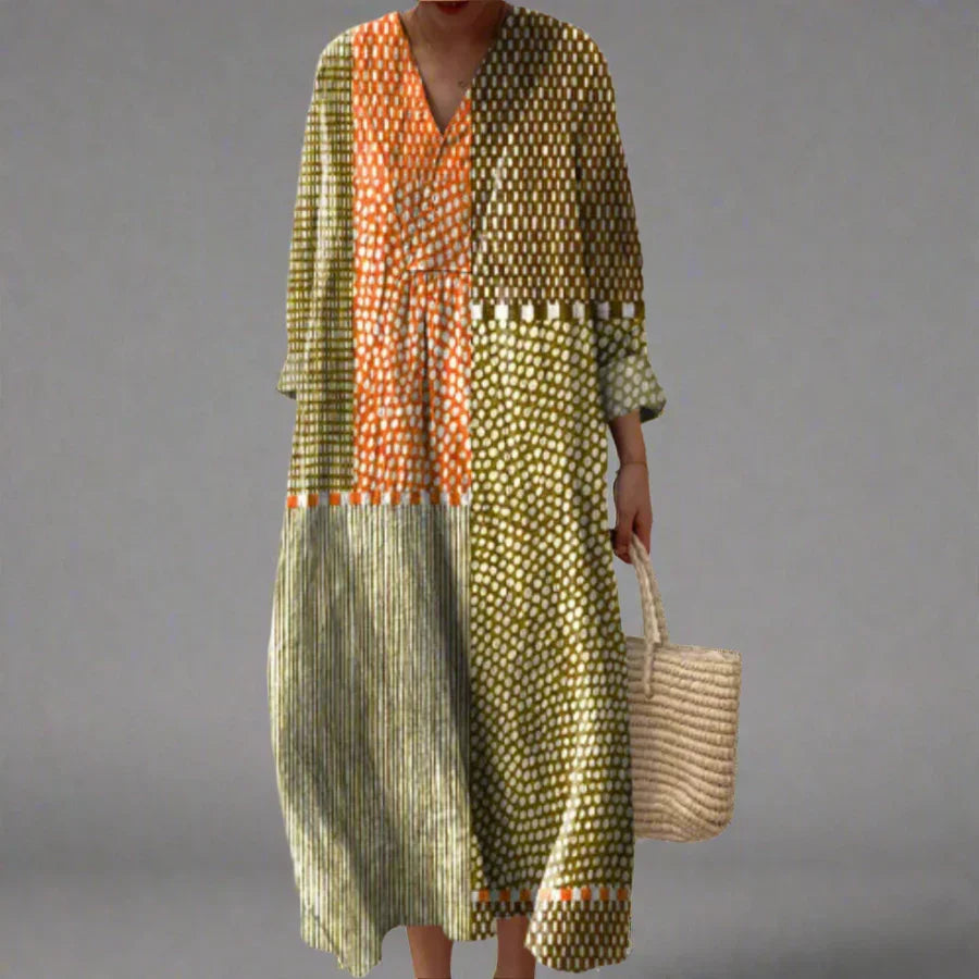Women's Dress with Geometric Pattern, Loose Fit, Lightweight Fabric for Daily Use