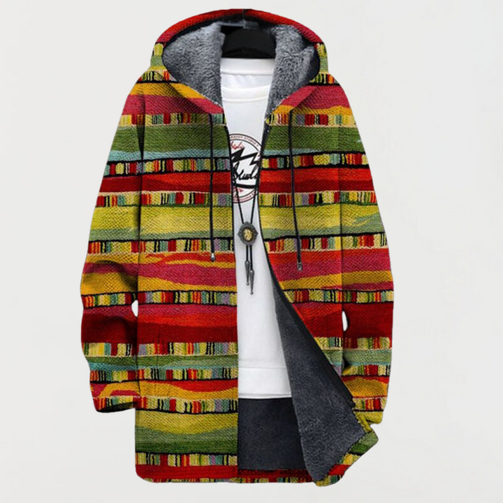 Sara Tribal Striped Cardigan, view 2 - Elena Harper