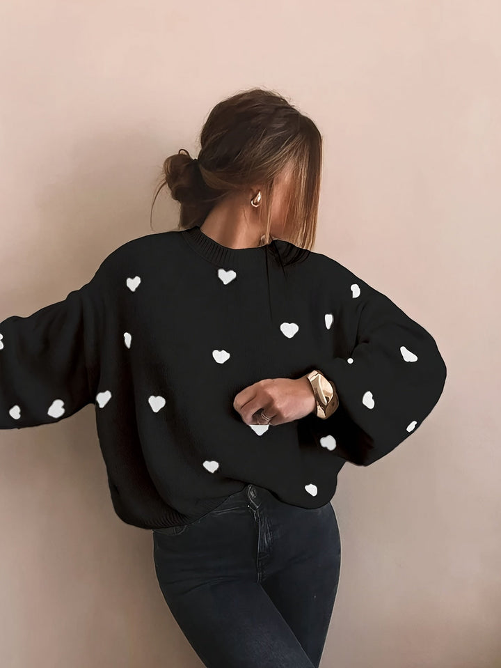 Women's Pullover | Cute Heart Design & Relaxed Fit