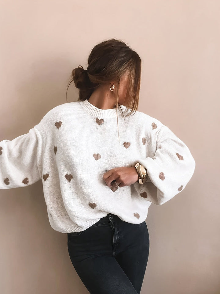 Women's Pullover | Cute Heart Design & Relaxed Fit