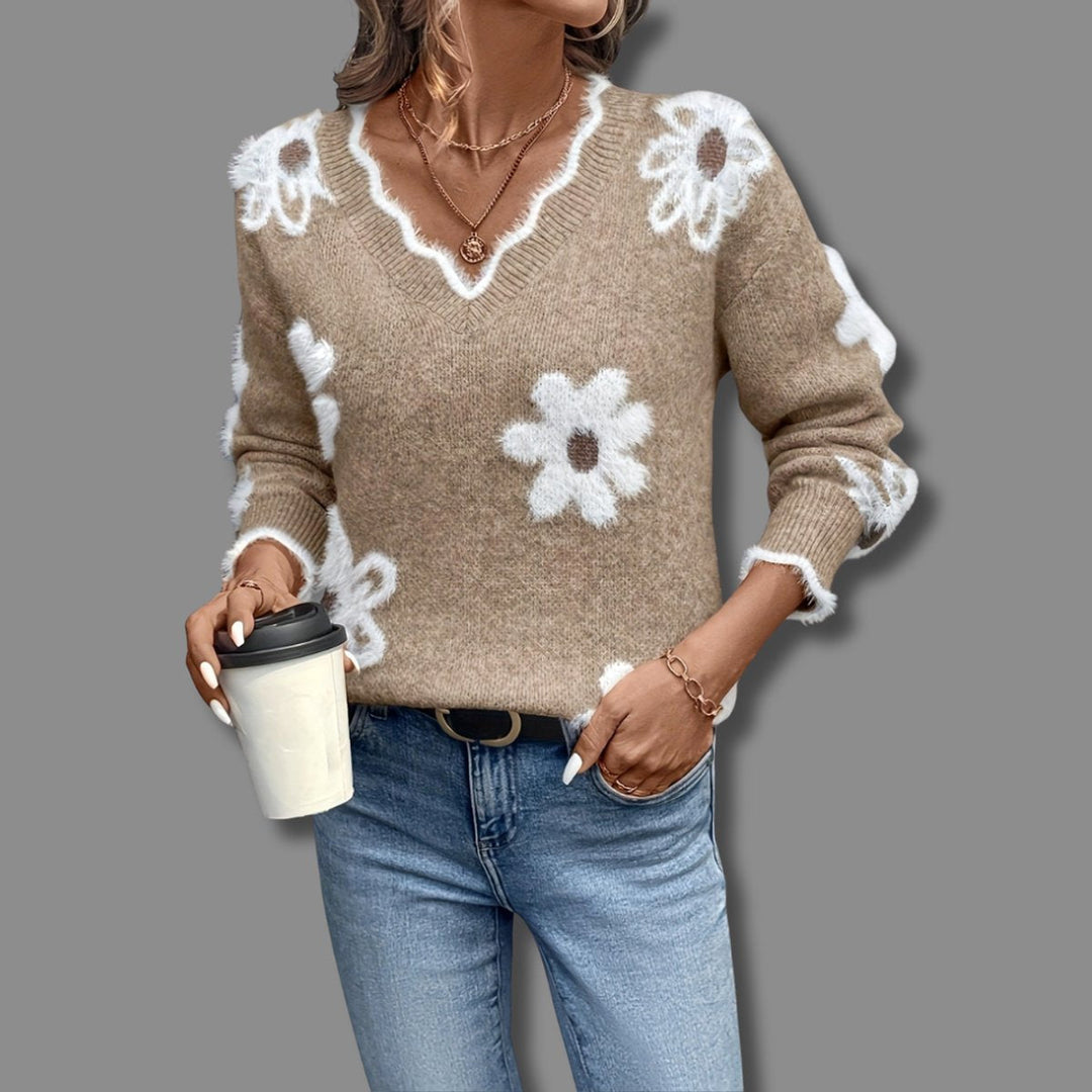 Women's Pullover | V-Neck & Loose Fit