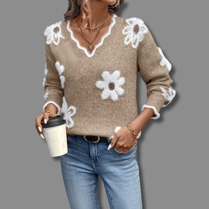 Women's Pullover | V-Neck & Loose Fit