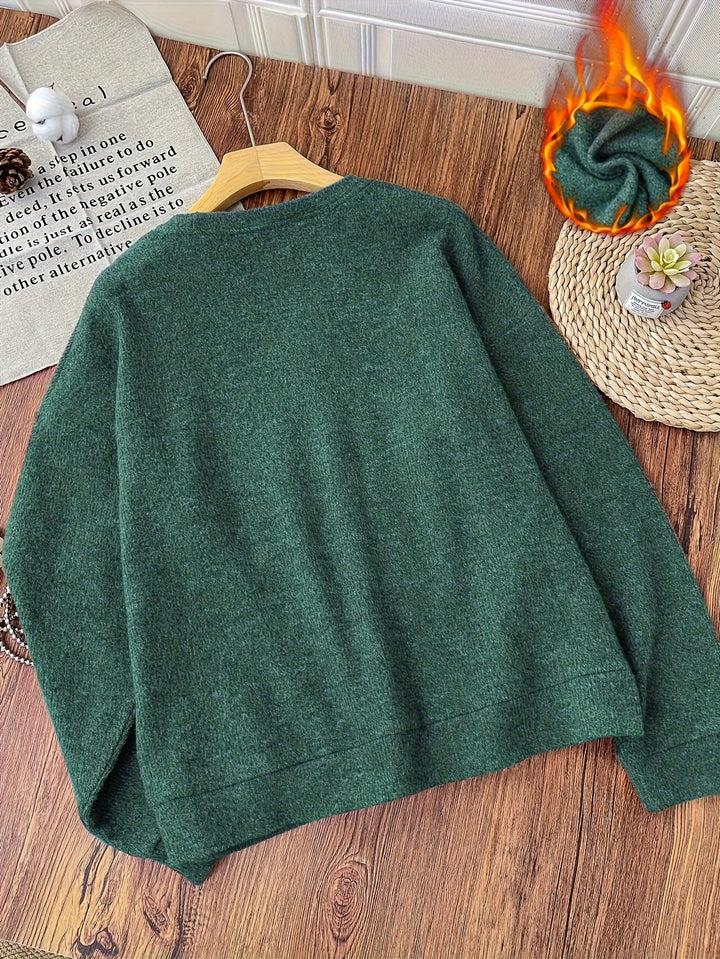 Women's Pullover | Warm with Round Neckline