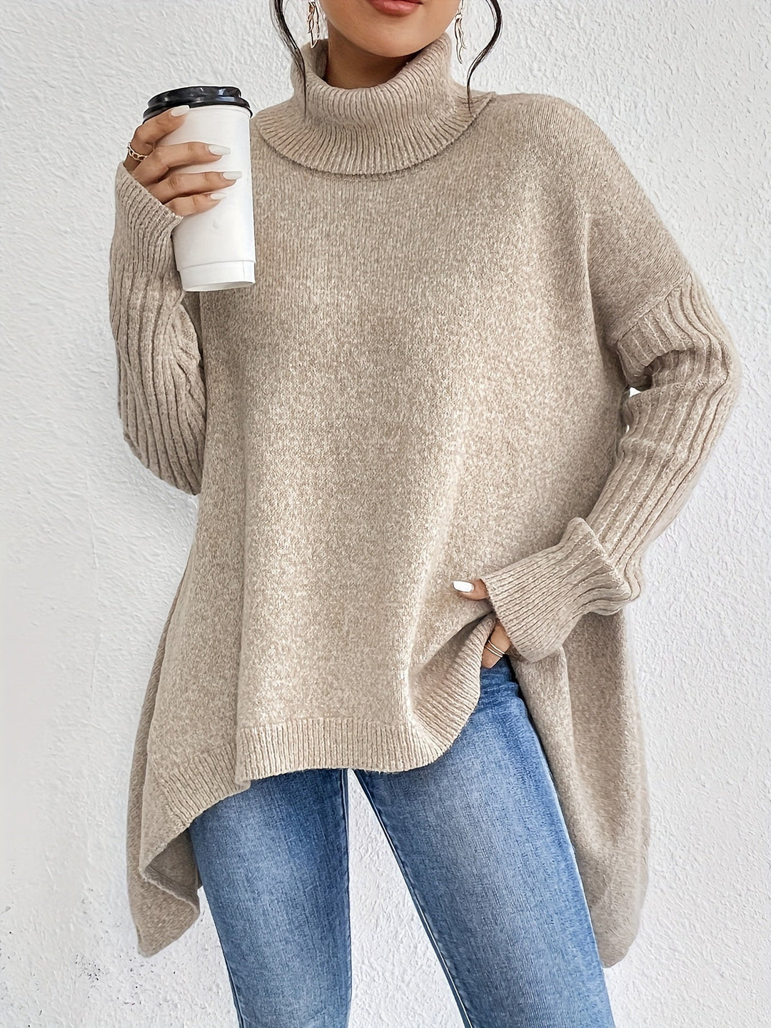 Women's Pullover | Warm Turtleneck & Relaxed Fit