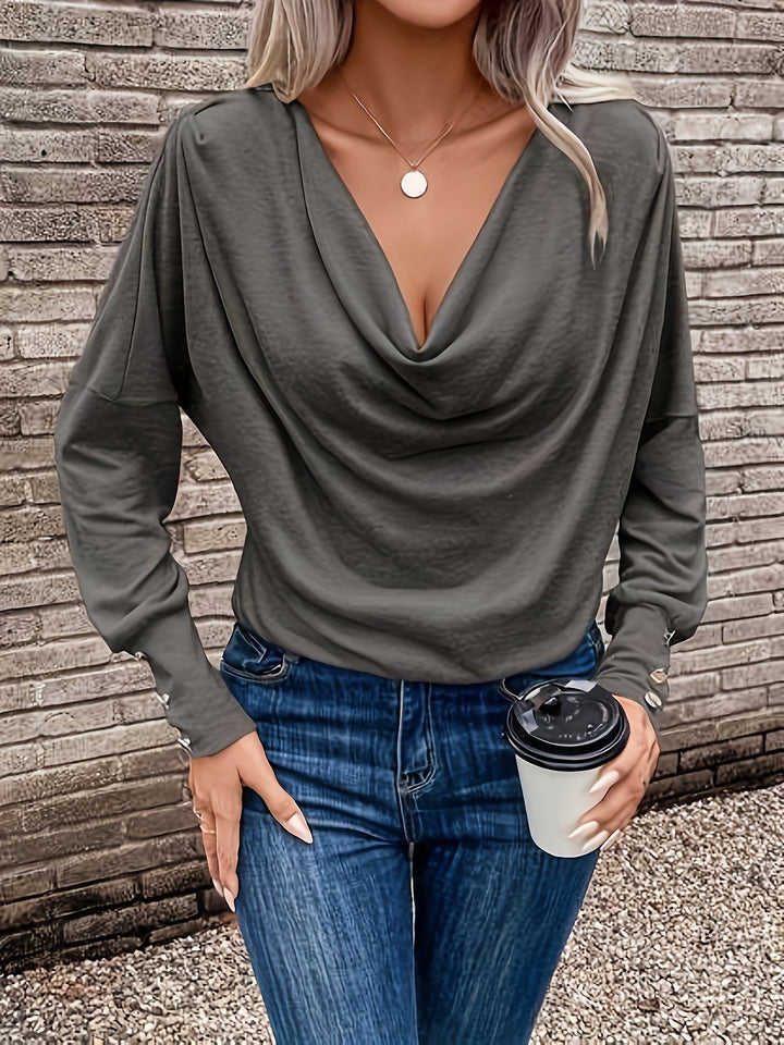 Women's Pullover | Waterfall Collar & Comfort