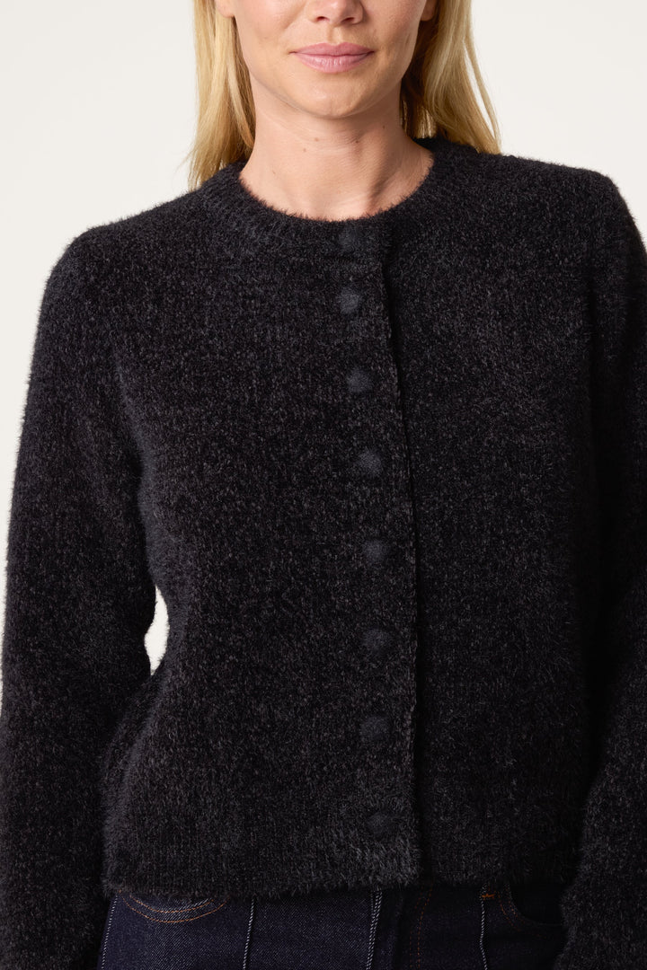 Ladies Cardigan Soft Ribbed Knit with Relaxed Fit