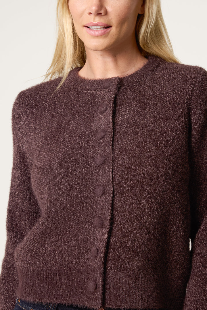 Ladies Cardigan Soft Ribbed Knit with Relaxed Fit