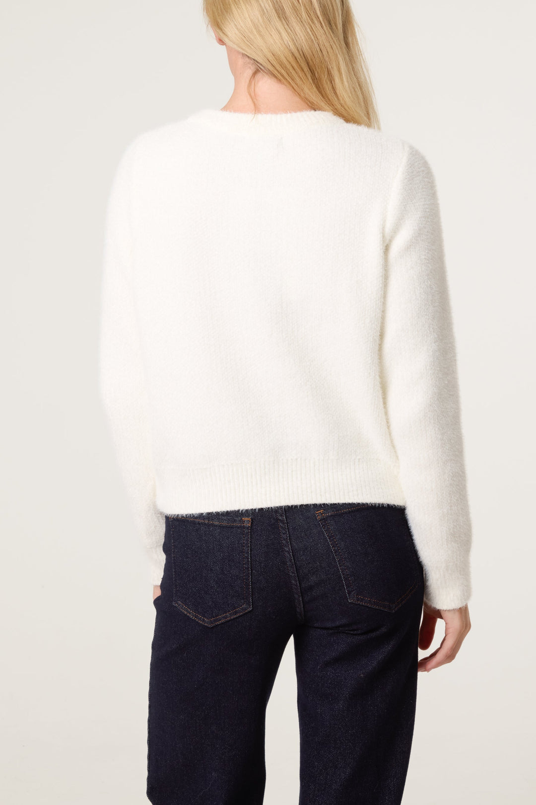 Ladies Cardigan Soft Ribbed Knit with Relaxed Fit