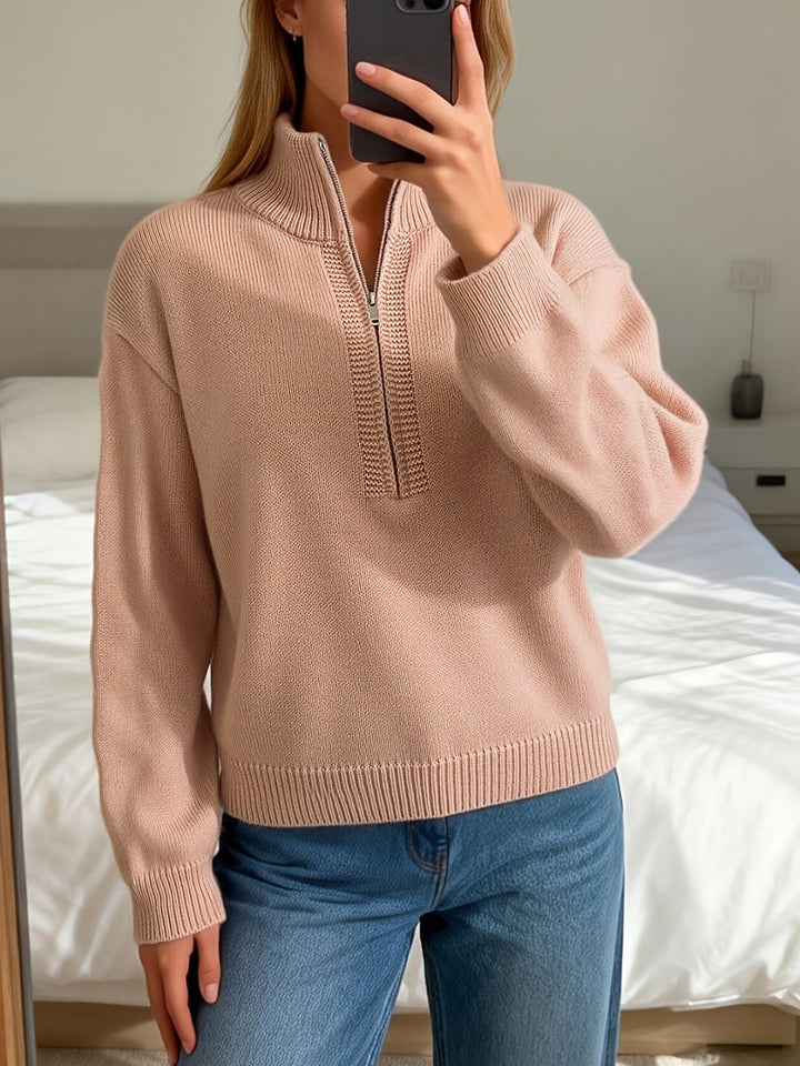 Quarter-Zip Pullover Women | Stand-Up Collar & Soft Comfort