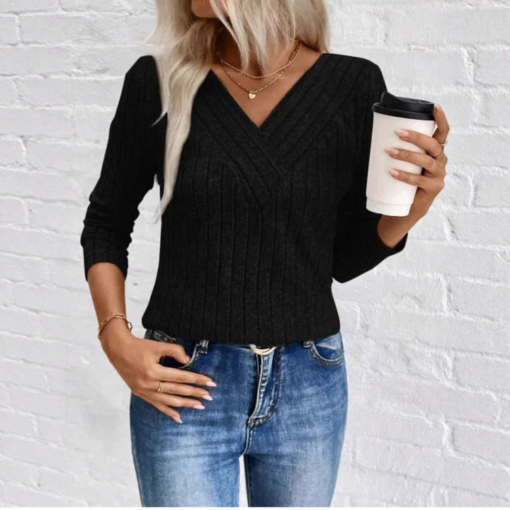 Sarah | Elegant and Structured Striped Knit Sweater