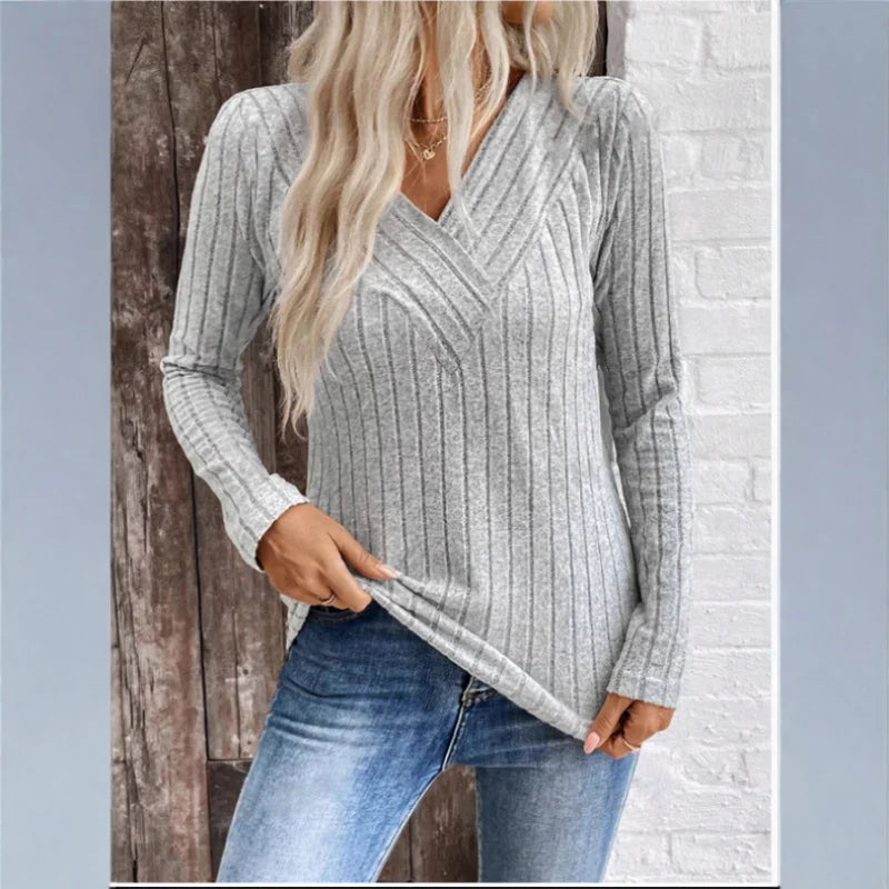 Sarah | Elegant and Structured Striped Knit Sweater
