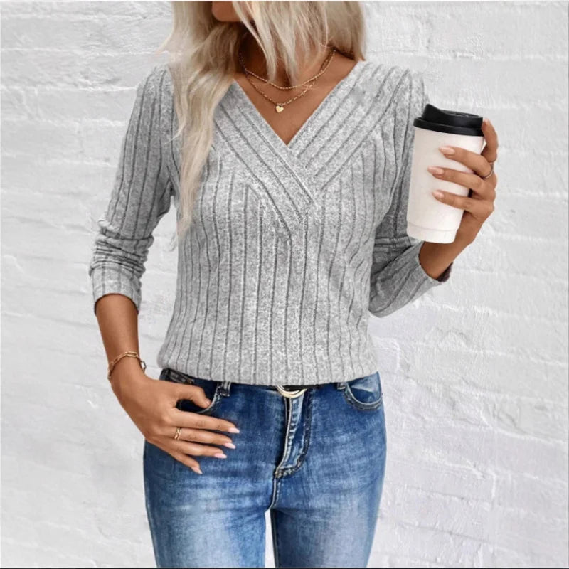 Sarah | Elegant and Structured Striped Knit Sweater