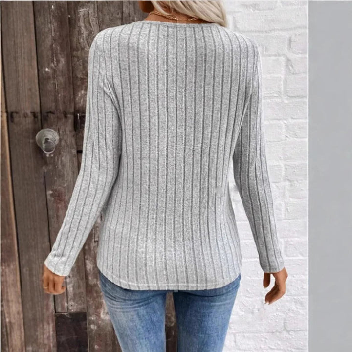 Sarah | Elegant and Structured Striped Knit Sweater