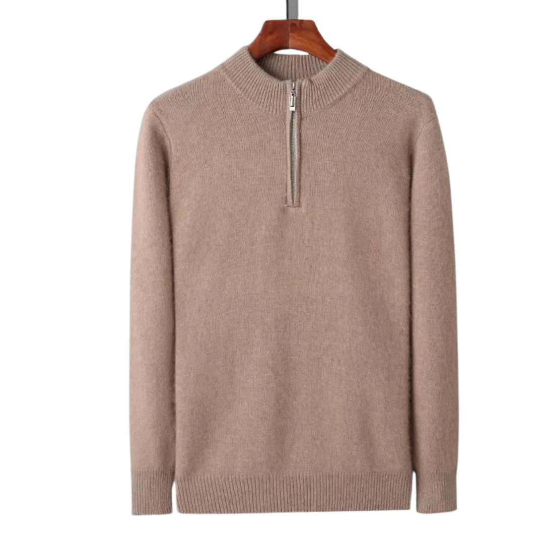 Emma & Rose cashmere zip-up sweater — premium knitwear