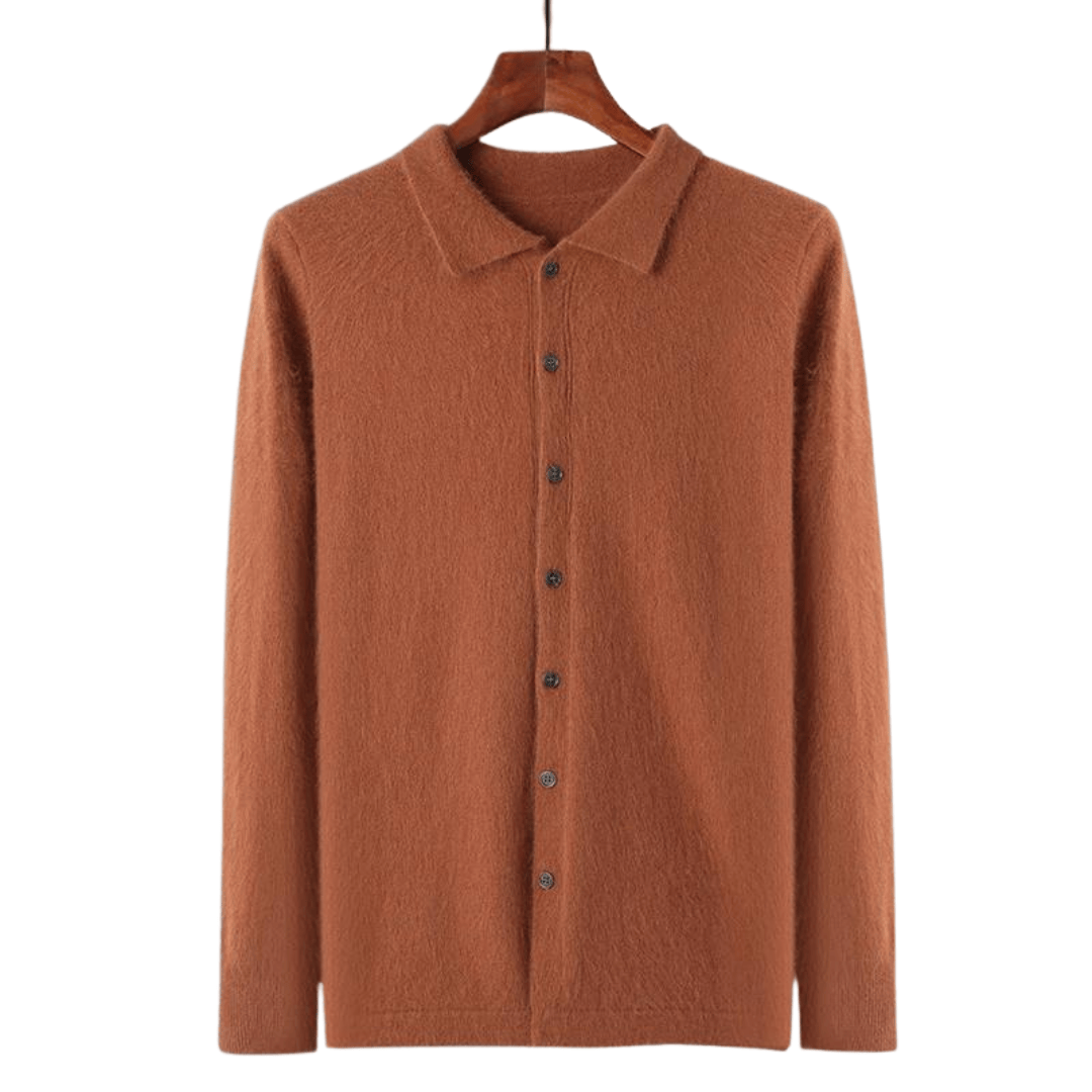 Emma & Rose cashmere knit button polo — premium knitwear