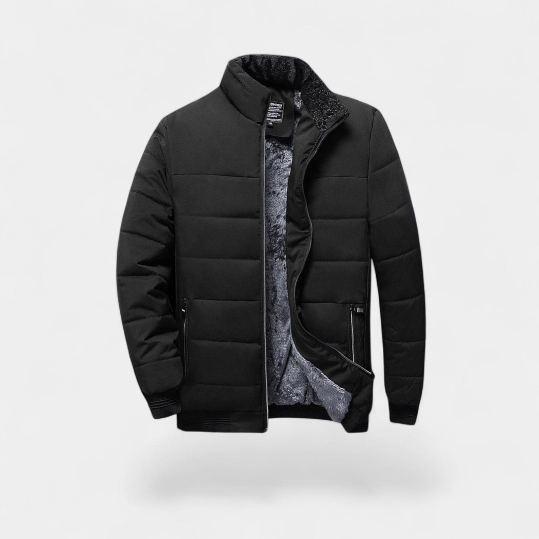 MEN'S QUILTED JACKET WITH HIGH COLLAR