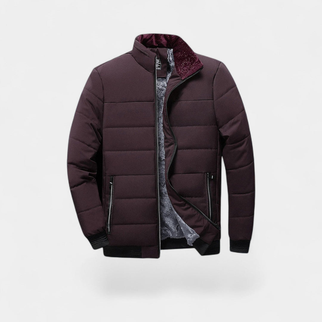 MEN'S QUILTED JACKET WITH HIGH COLLAR