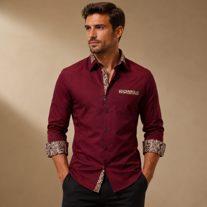 Men's Slim Fit Shirt – Long Sleeves, Suitable for Work and Daily Use