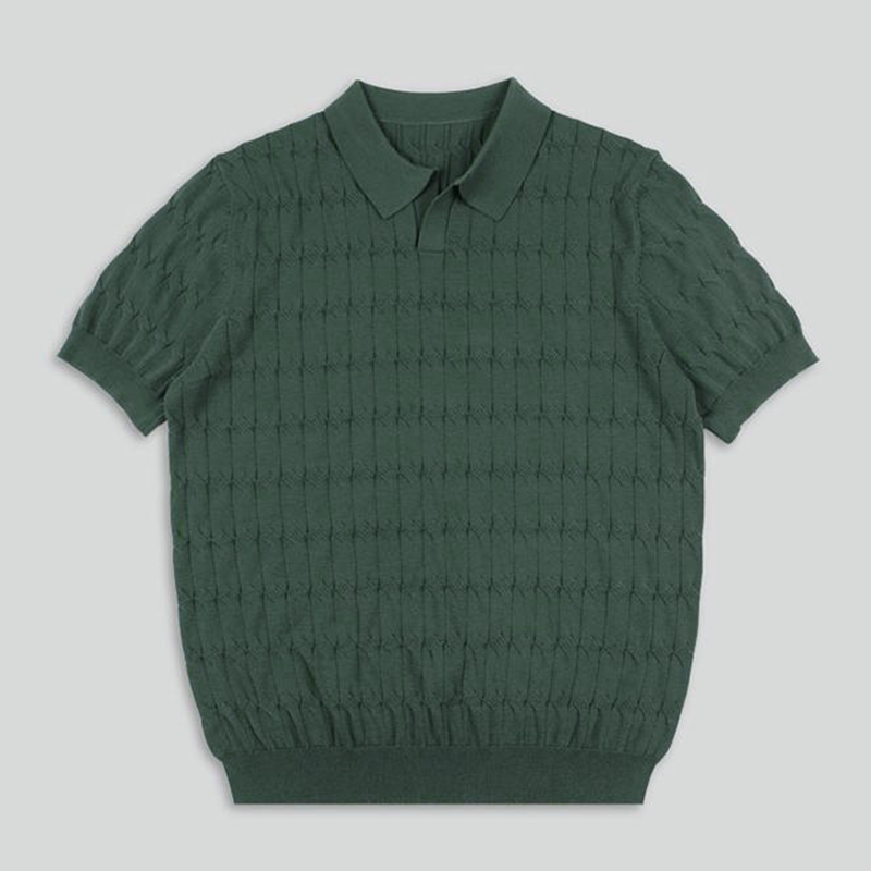 Retro Threads Woven Polo Shirt, view 3 - Elena Harper