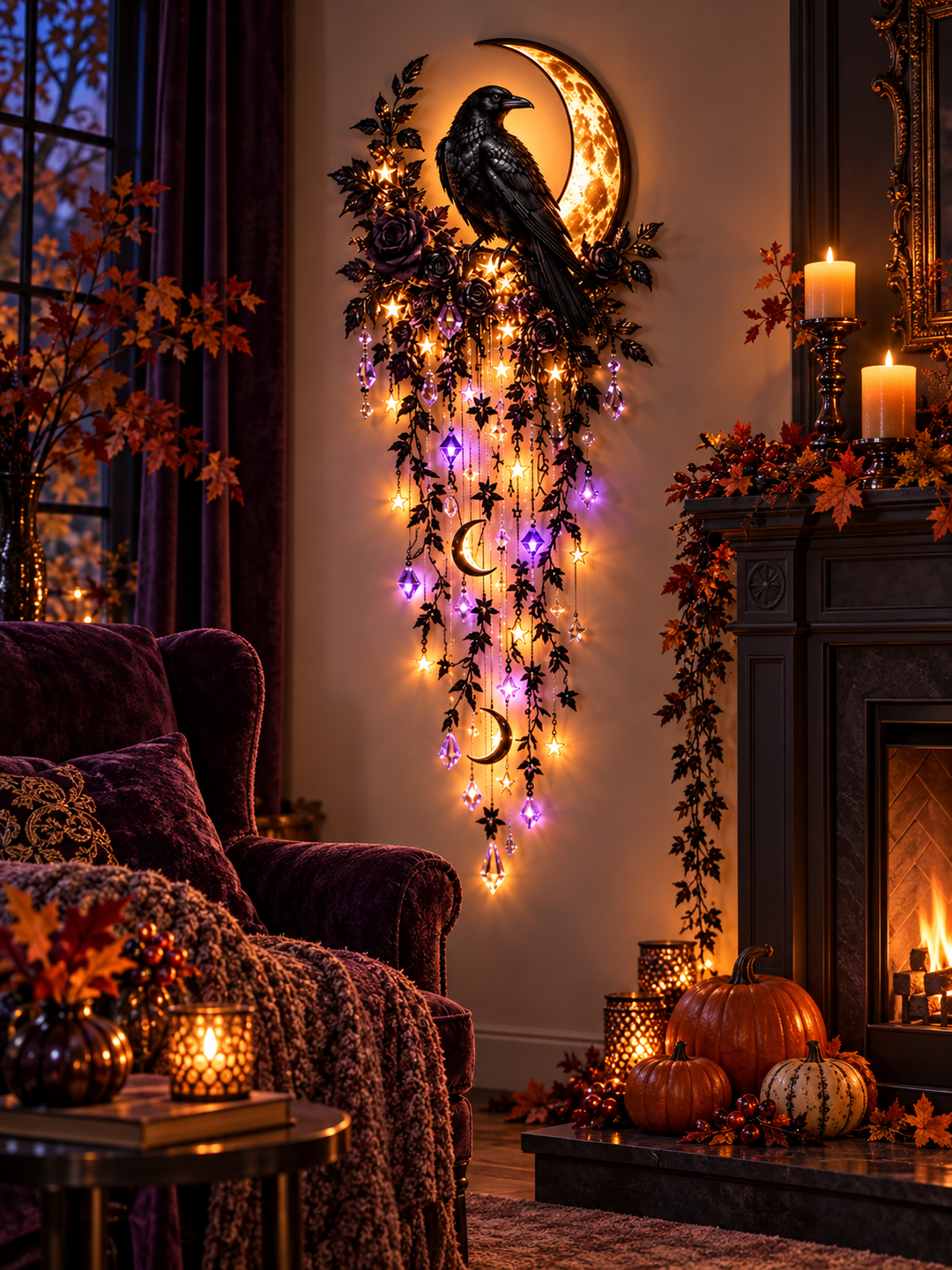Halloween Cascade Wall Lights With Gothic Seasonal Designs
