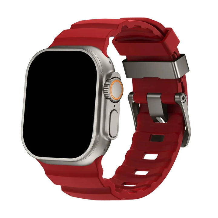 Silicone Watch Band for Apple Watch - Sport Band with Titanium Buckle