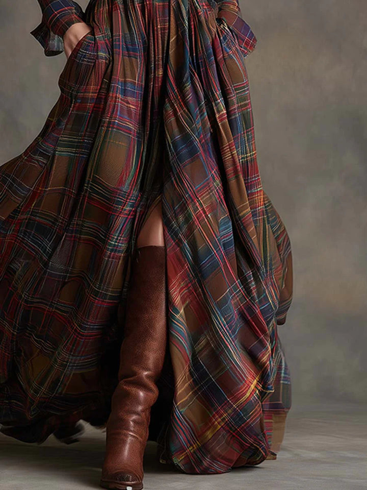 Beatriz ❘ Long Check Dress with Belt