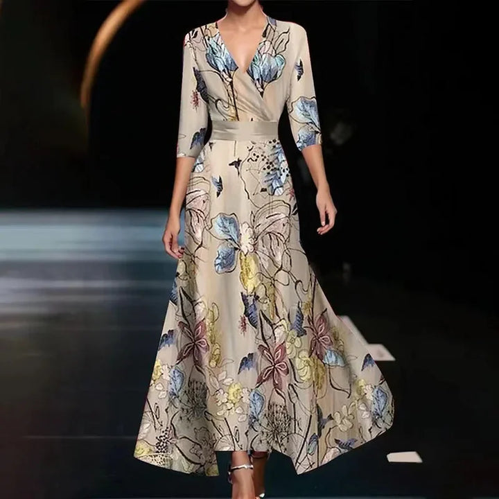 Women's Floral Wrap Maxi Dress - Elegant & Flattering Design
