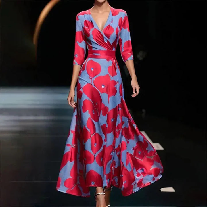 Women's Floral Wrap Maxi Dress - Elegant & Flattering Design