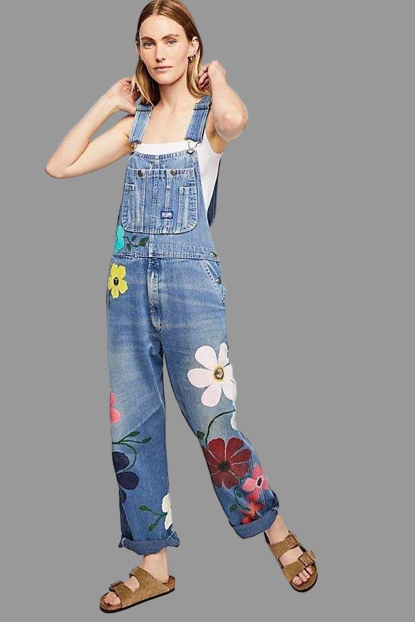Sleeveless Denim Overall Solévia, view 7 - Elena Harper