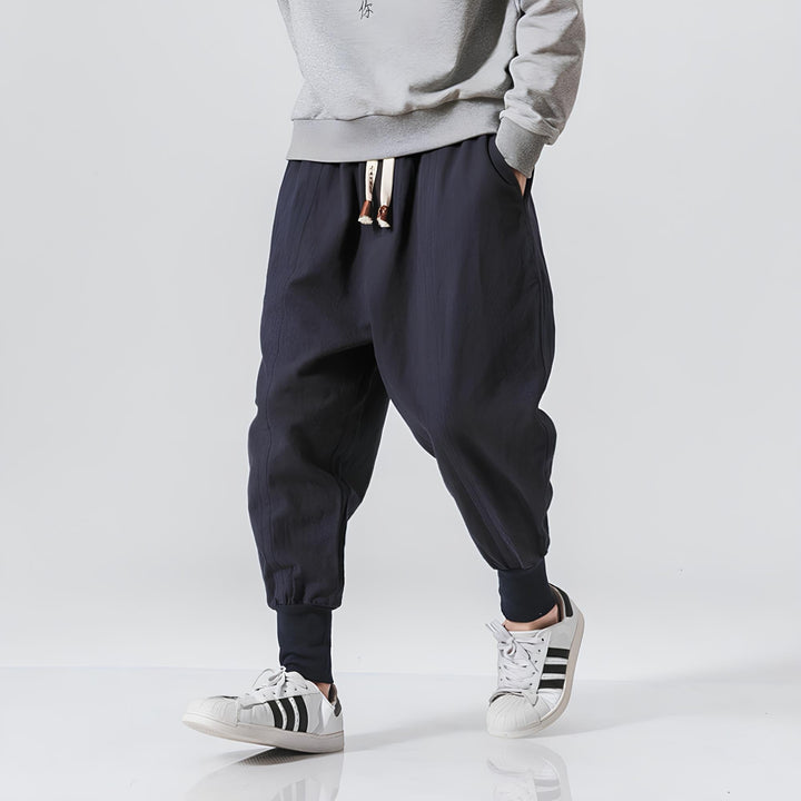 Riku Comfortable Cotton Harem Pants, view 2 - Elena Harper