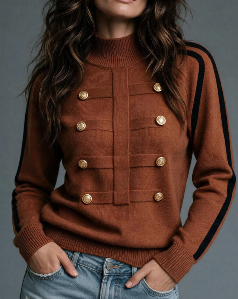 Turtleneck Sweater for Women | Color Block Design & Straight Fit