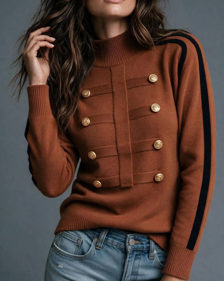 Turtleneck Sweater for Women | Color Block Design & Straight Fit