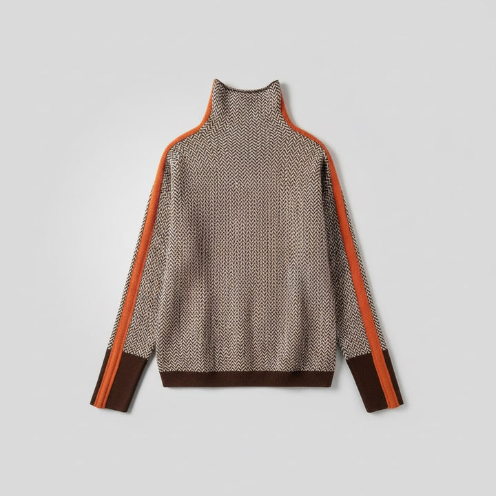 Turtleneck Sweater for Women | Geometric Pattern