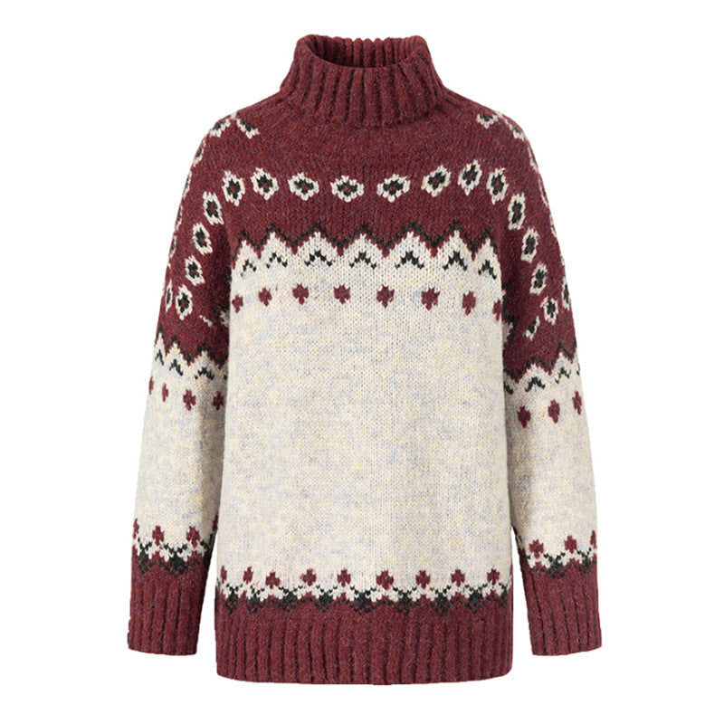 Turtleneck Sweater for Women | High Neck & Calm Pattern