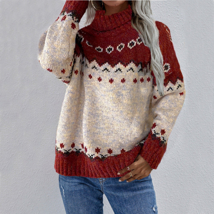 Turtleneck Sweater for Women | High Neck & Calm Pattern