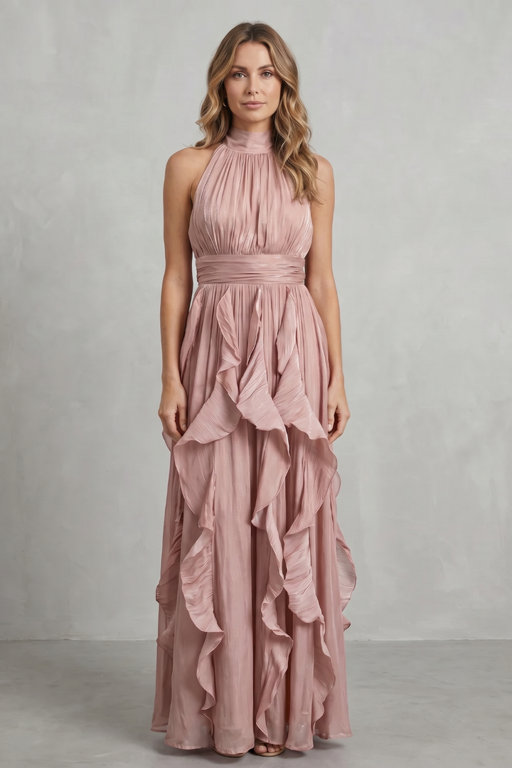 Rosamira – Ruffled chiffon elegance – Maxi dress