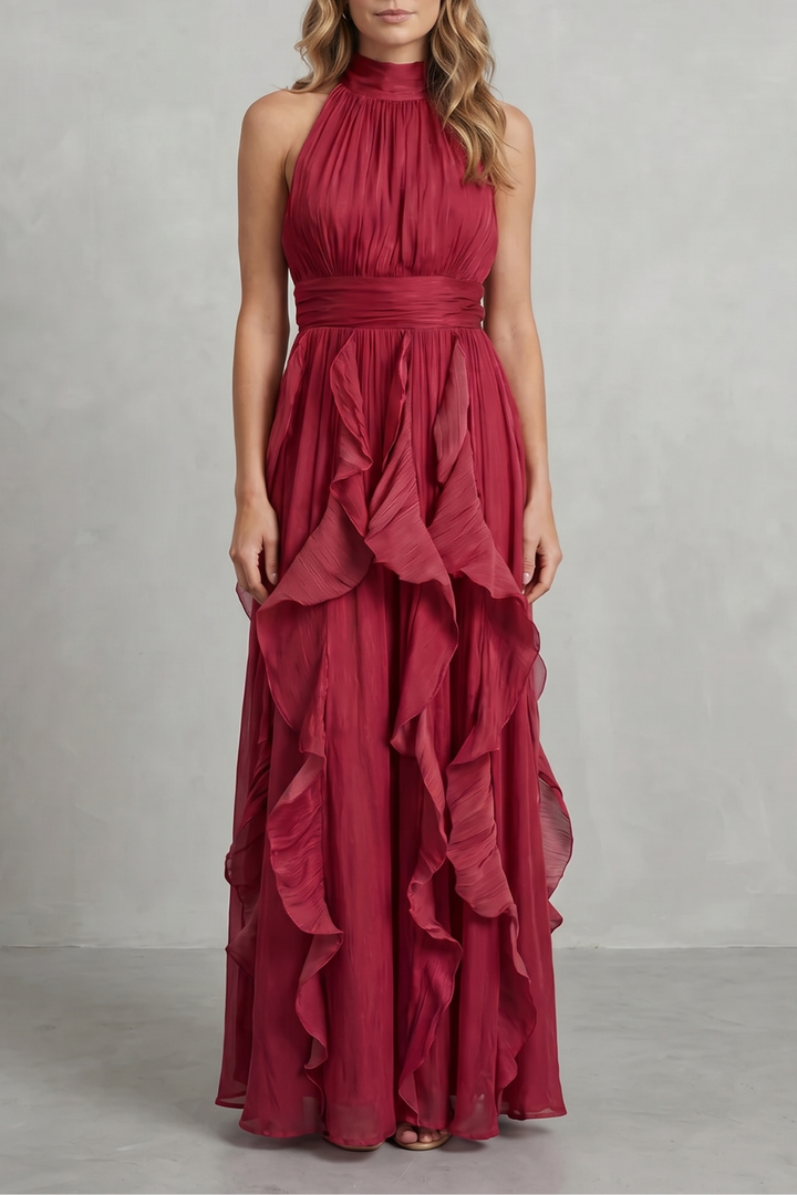Rosamira – Ruffled chiffon elegance – Maxi dress