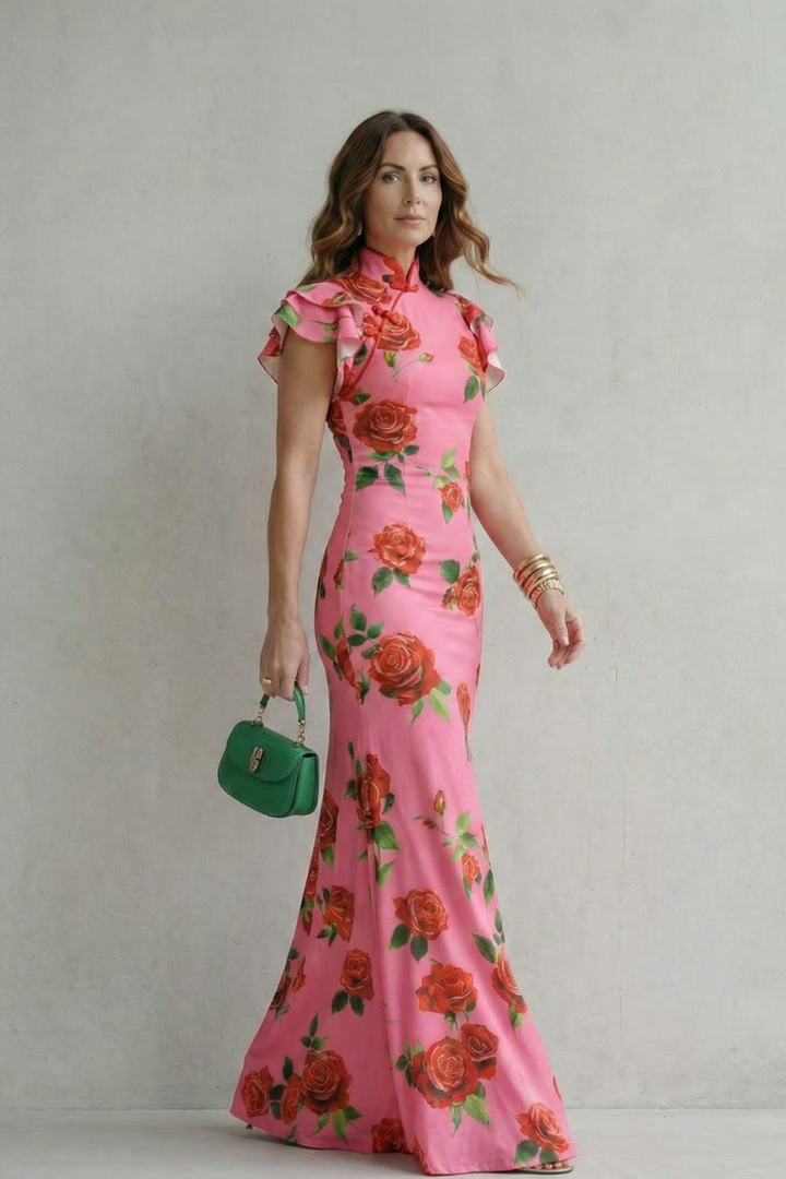 Rosavelle – Romantic rose print – Maxi dress