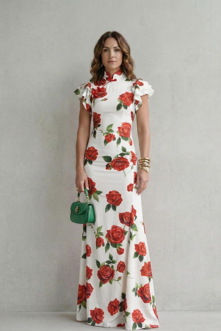 Rosavelle – Romantic rose print – Maxi dress
