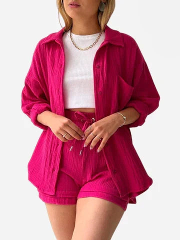April Casual Cotton Loungewear Set, view 10 - Elena Harper