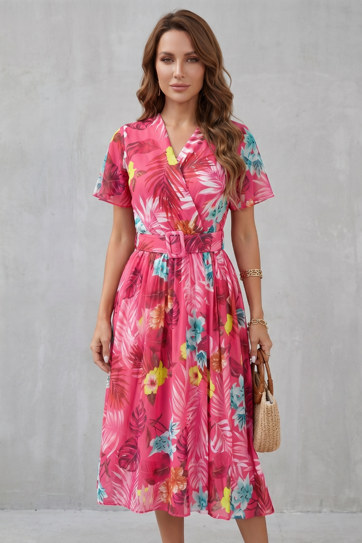 Rosévara – Tropical floral charm – Midi dress
