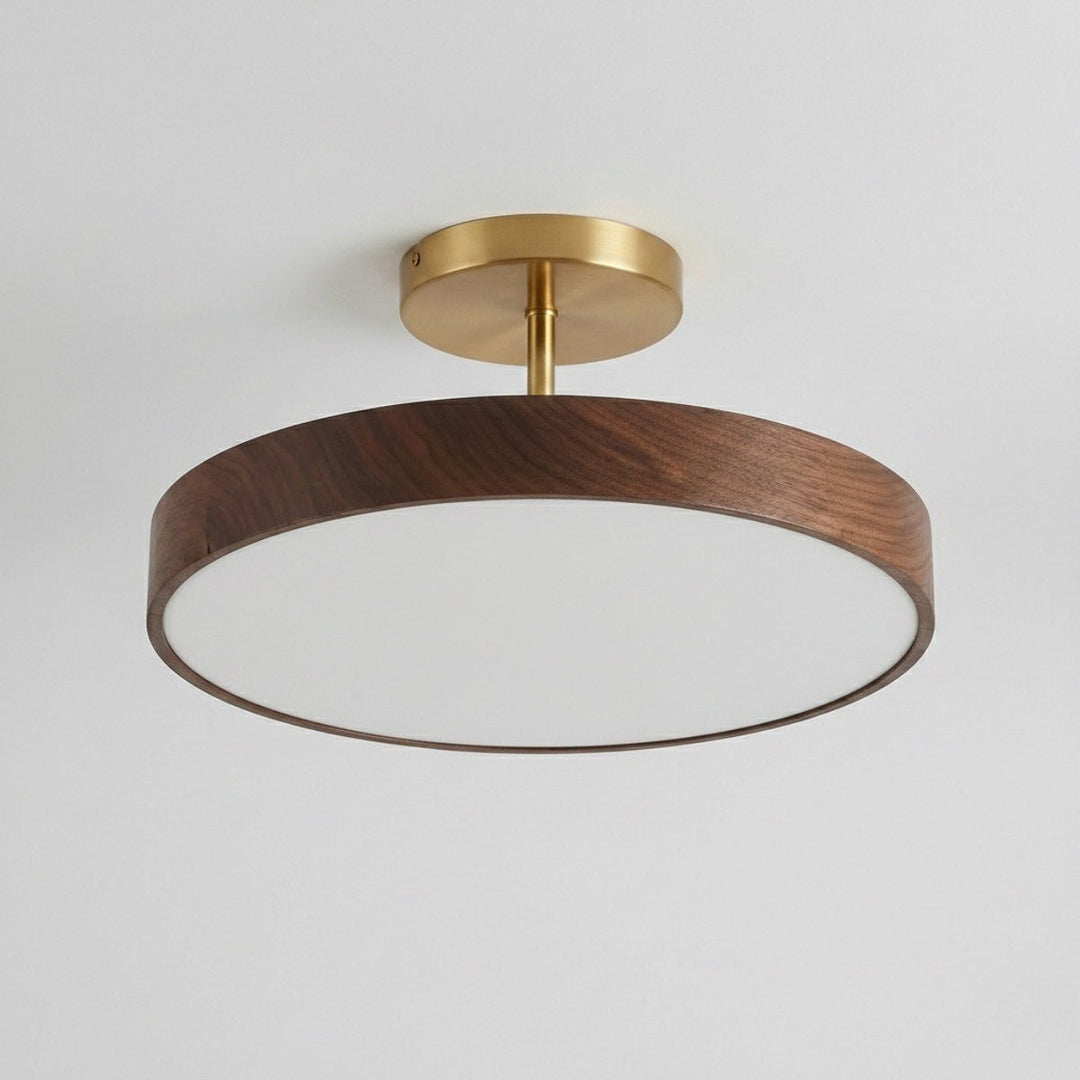 Round Ceiling Lamp Japanese Minimalist Design in Wood