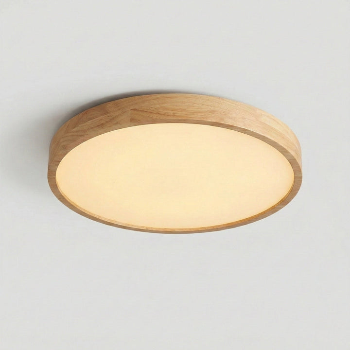 Round Scandinavian Ceiling Lamp Wood – Natural Oak