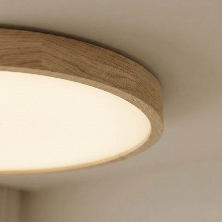 Round Scandinavian Ceiling Lamp Wood – Natural Oak