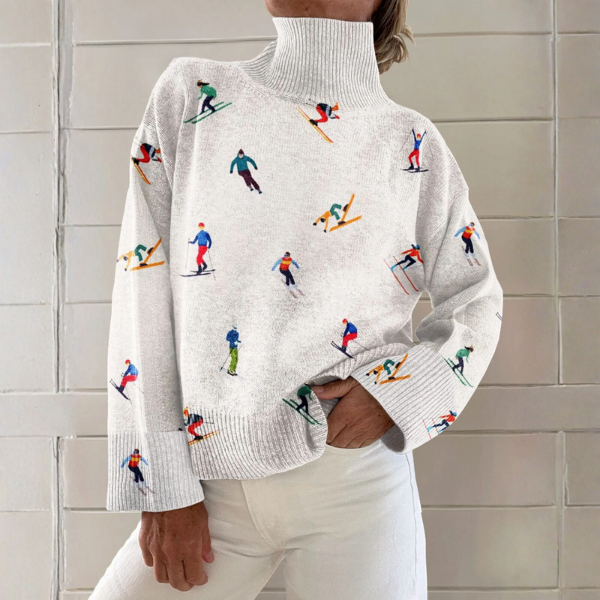 Emma & Rose Cape Town chic turtleneck sweater in vibrant ruby red, featuring a cozy knit design and a fitted silhouette.