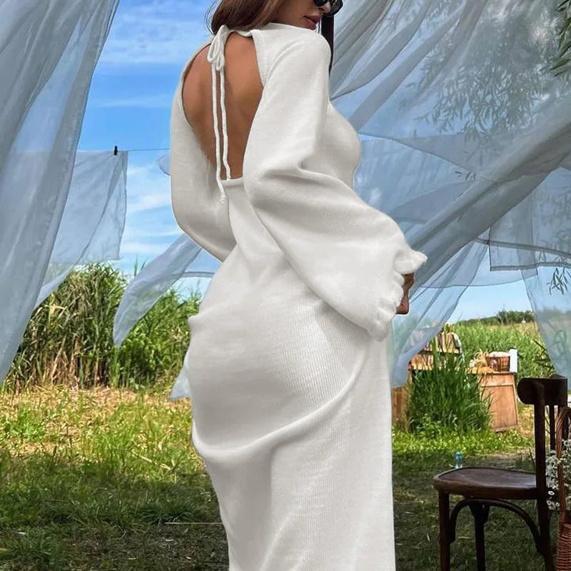 Backless Knit Dress for Women
