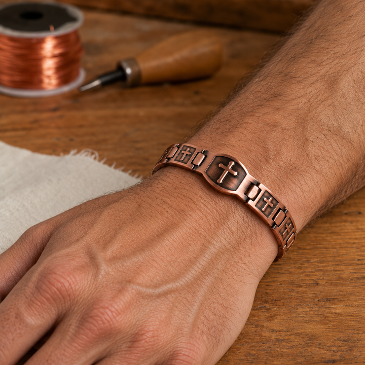 Cross Men's Copper Bracelet