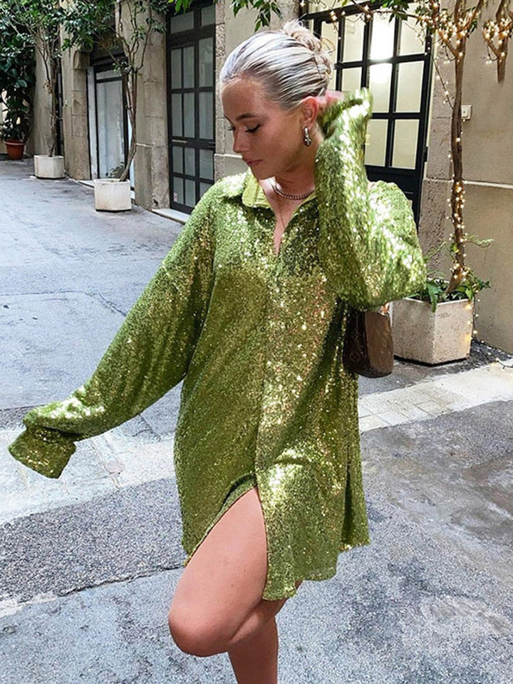Sofie - Trendy Oversized Blouse with Glitter Effect