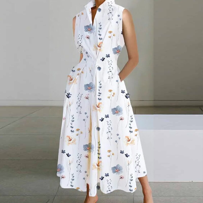 Dinora - Black and White Printed Dress